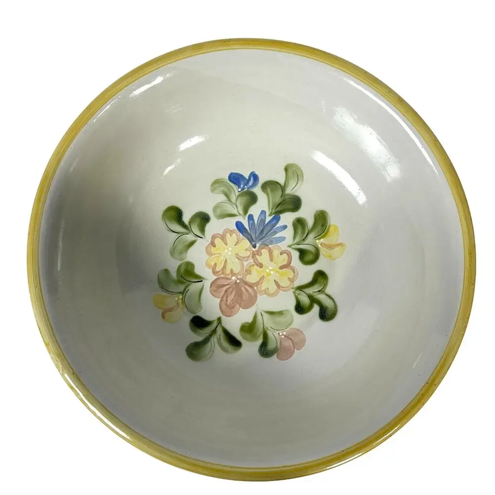 Louisville Stoneware Retired Yellow Country Flower Large 15" Serving Bowl-Rare! - Picture 2 of 7